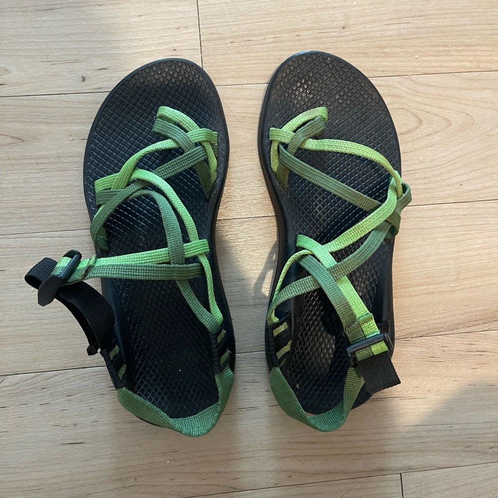 Green Two Strap Toe Loop Custom Chacos - image 1